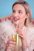 Picture of PAPER STRAWS HEARTS GOLD 19.5CM